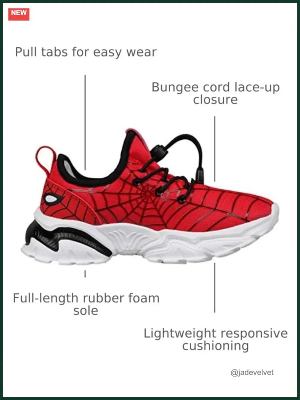 Boys Breathable Mesh Slip On Sneakers with Spider Web Design for School
